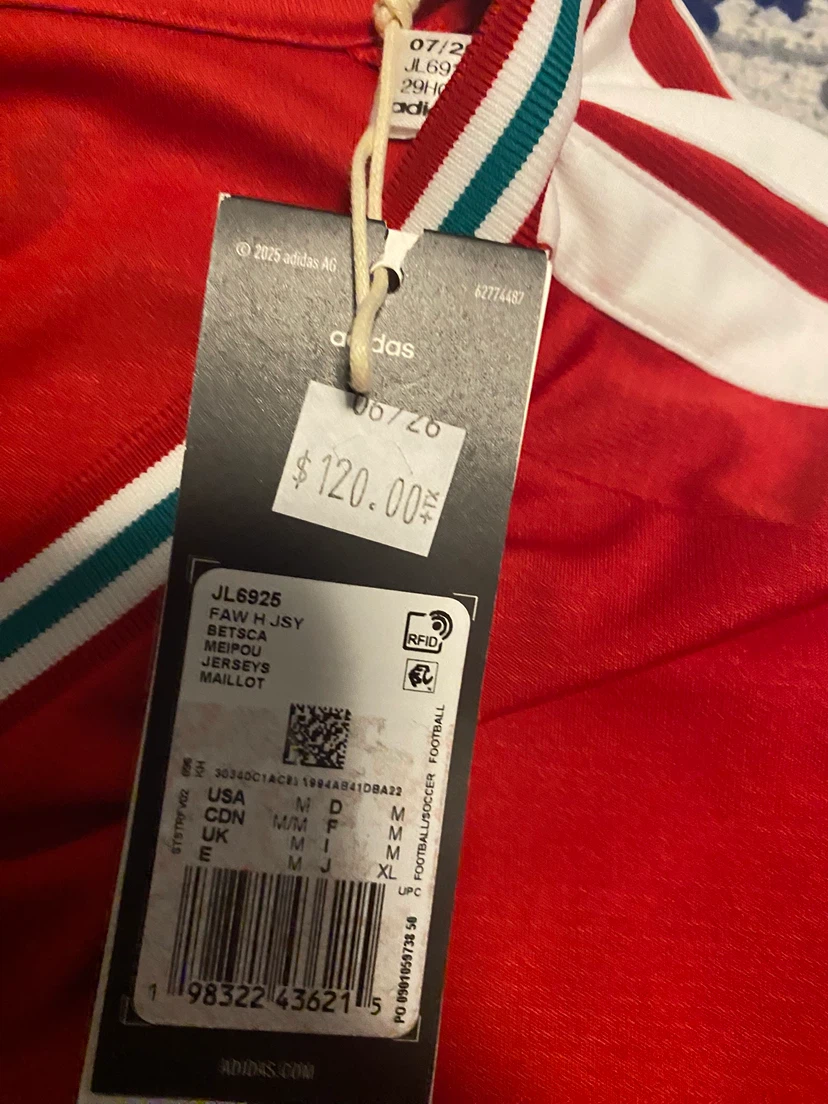 Adidas Wales Soccer Jersey Size Medium