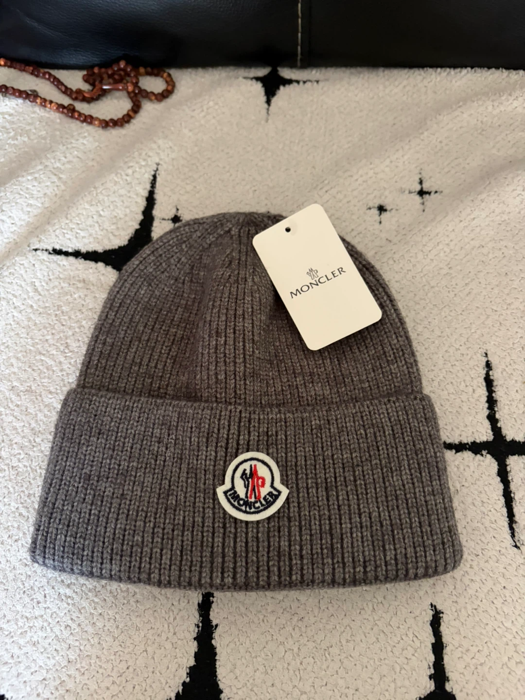 Grey Moncler beanie