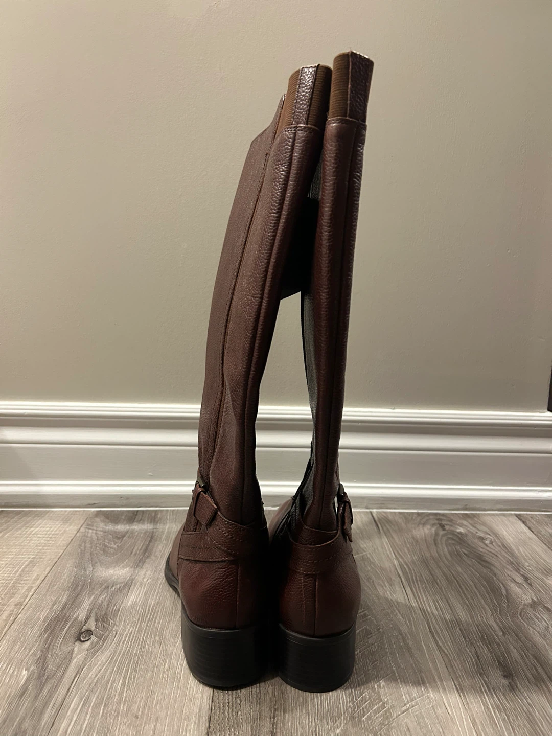 Naturalizer Wynnie Wide Calf Brown Leather Tall Riding Boots - photo 4