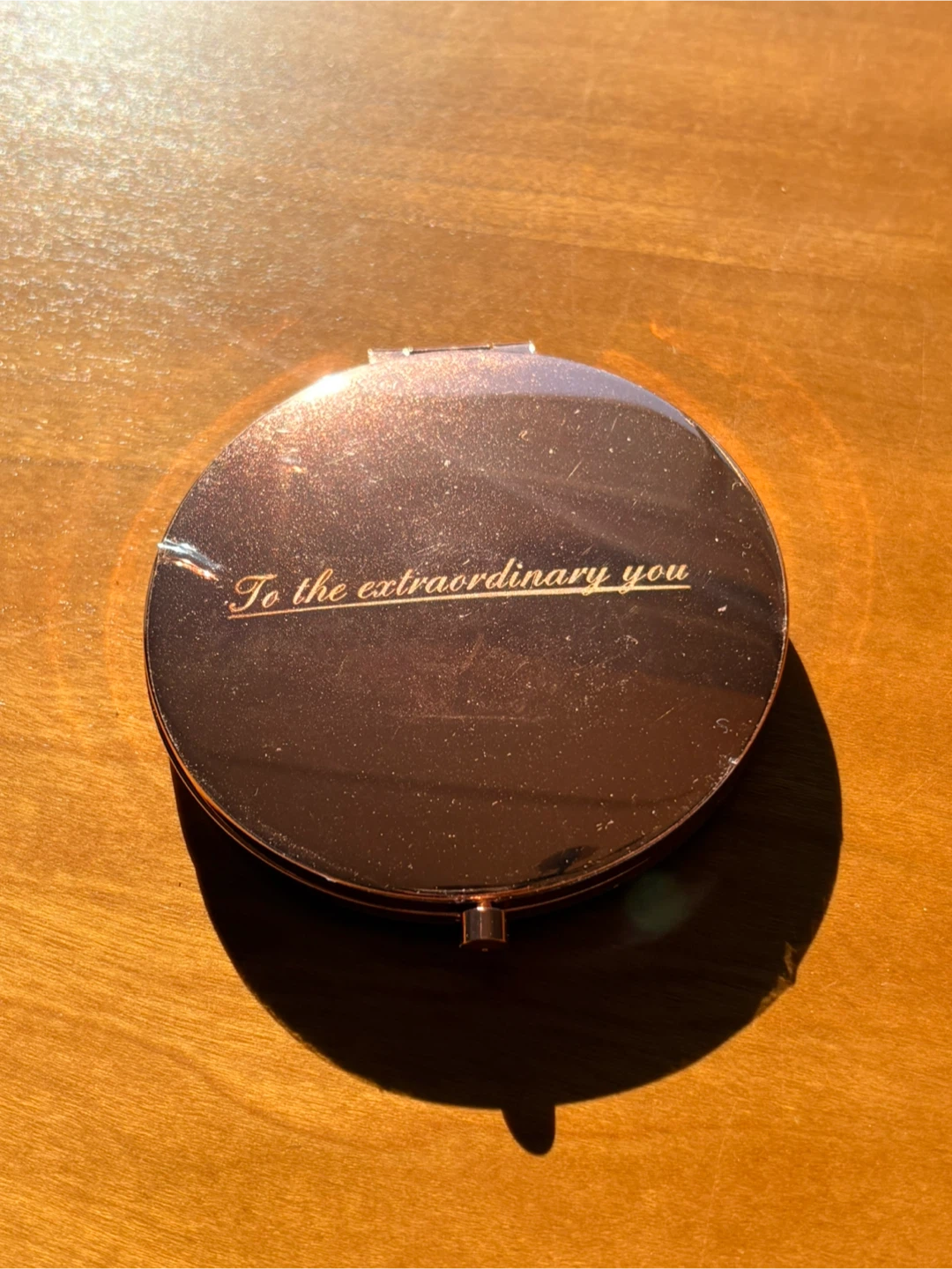 Rose Gold Rhinestone Compact Mirror - photo 2