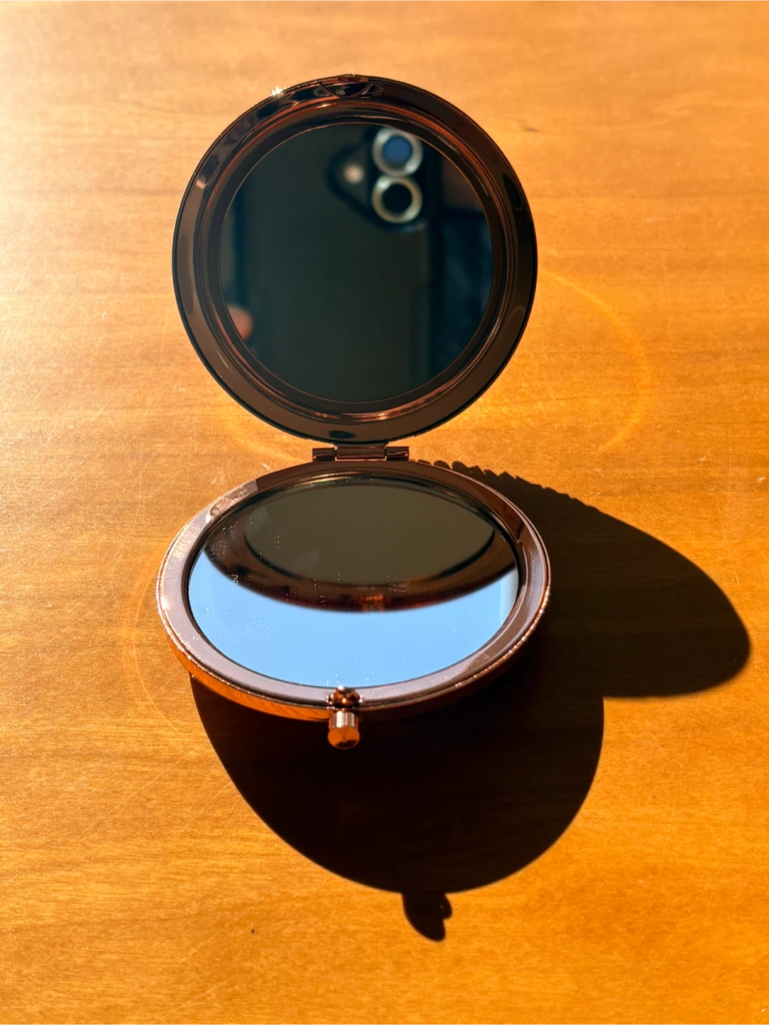 Rose Gold Rhinestone Compact Mirror - photo 4