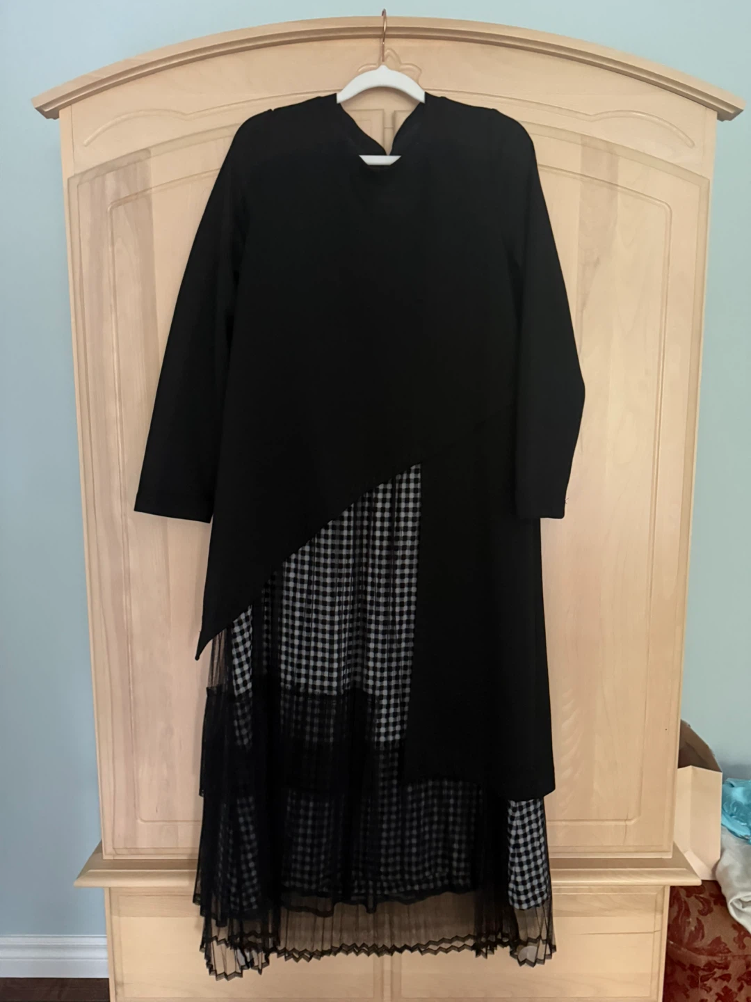 Rococo Black Gingham Panel Dress
