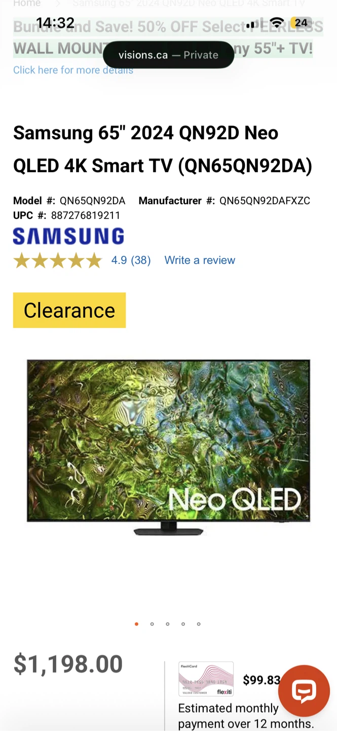 Samsung 65" 2024 Neo QLED 4K Smart TV