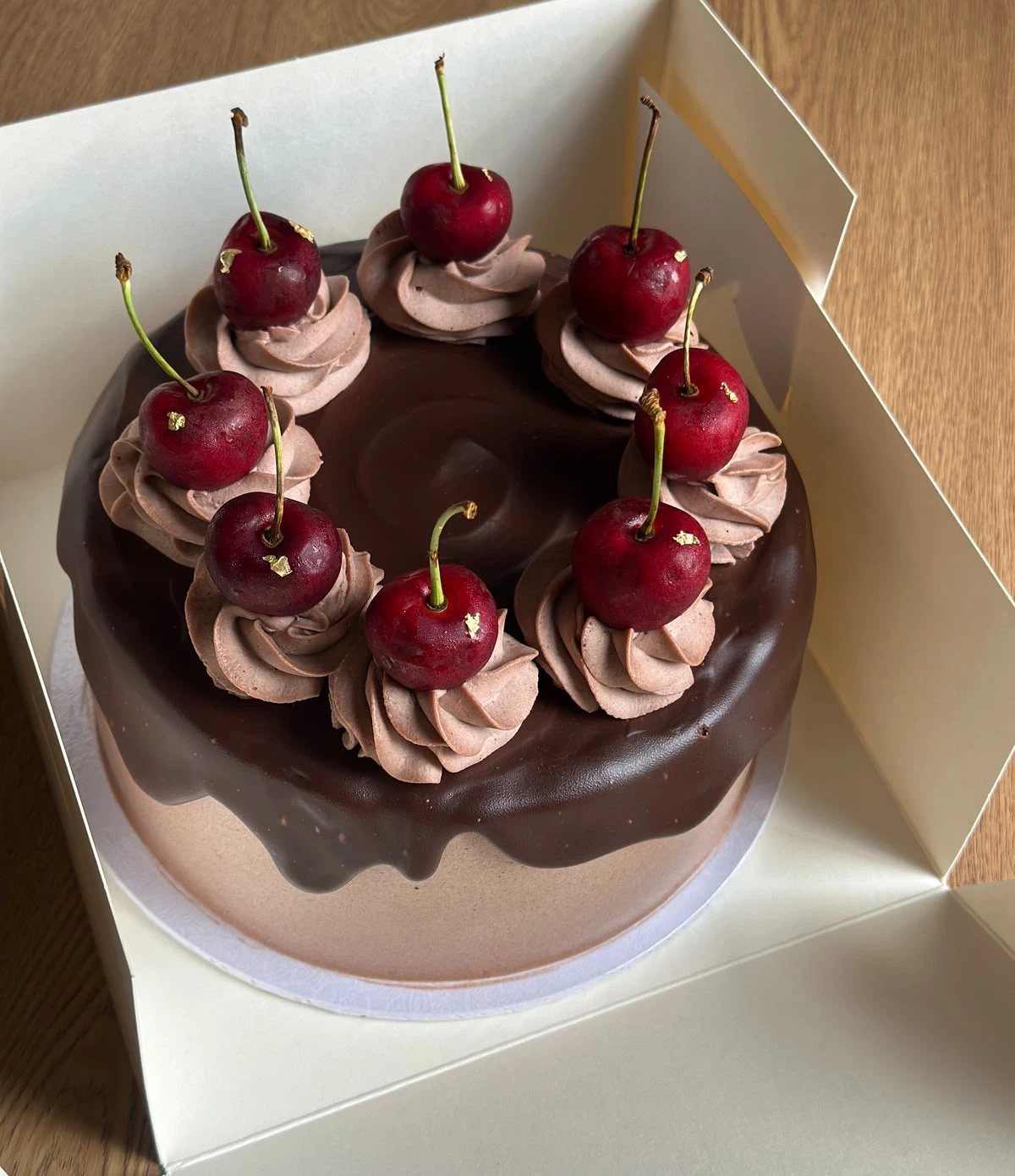 coffee cherry chocolate cake