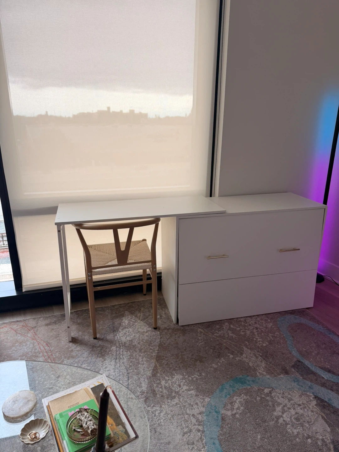 Twin size murphy cabinet bed with desk & mattress