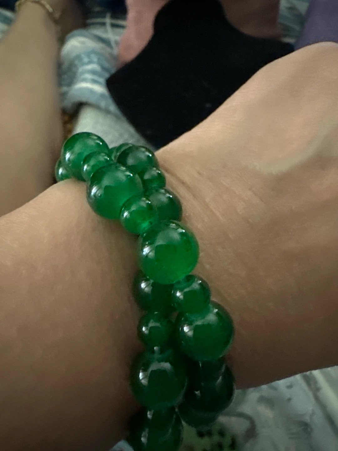 Green Beaded  doble bracelet