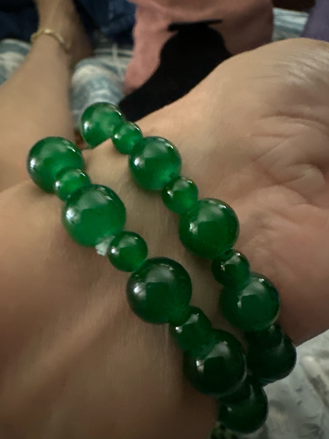 Green Beaded  doble bracelet - photo 4