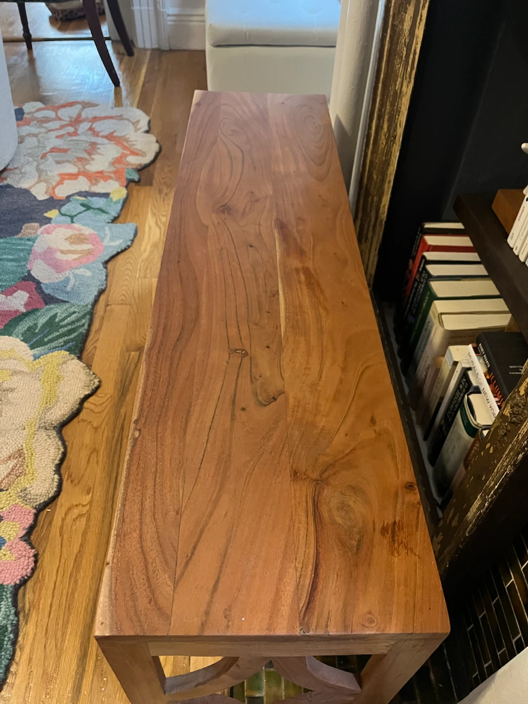 Solid Wood Bench with Intricate Leg Design - photo 3