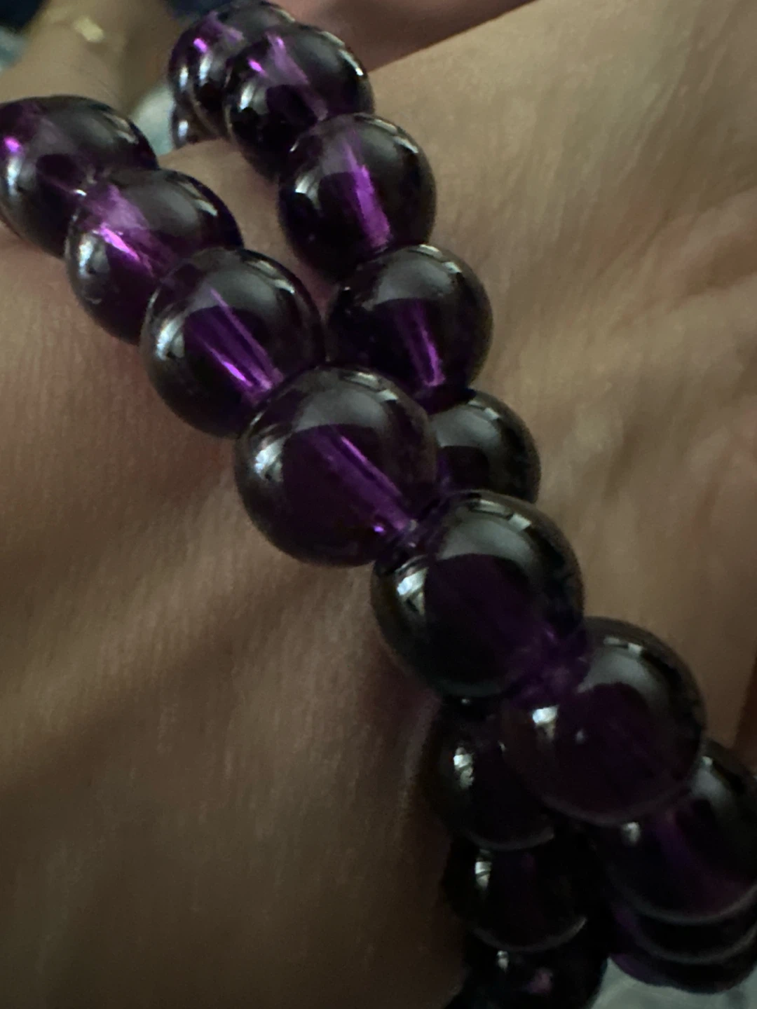Purple and Clear Beaded Bracelet - photo 3