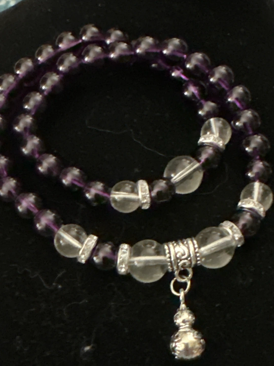 Purple and Clear Beaded Bracelet - photo 2