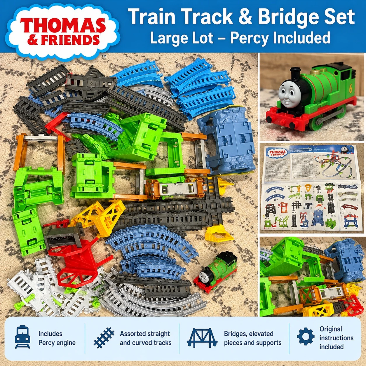 Thomas & Friends Train Track and Bridge Set with Percy