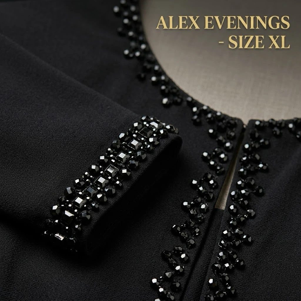 Alex Evenings Beaded Black Jacket XL - photo 3