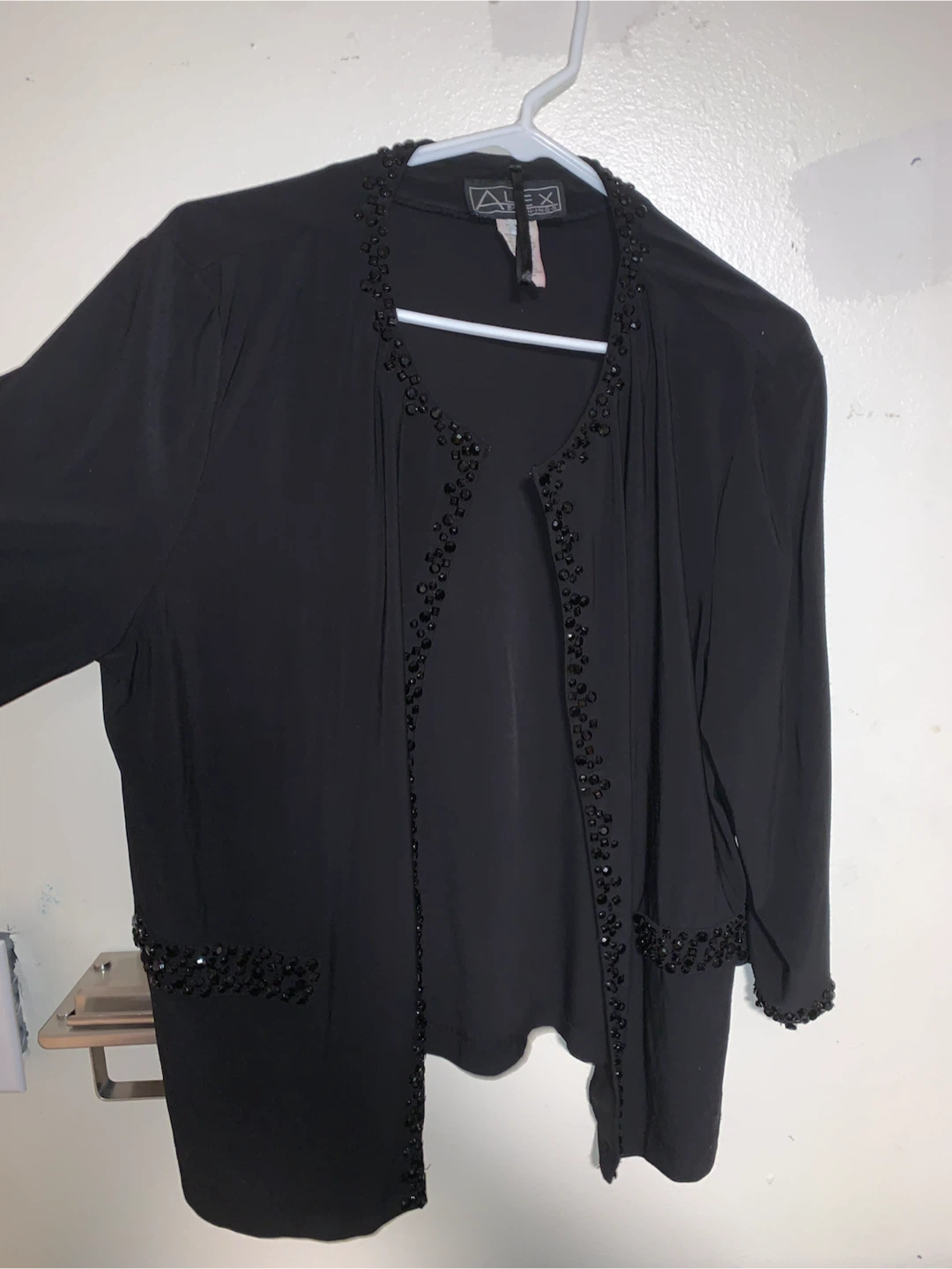 Alex Evenings Beaded Black Jacket XL - photo 4