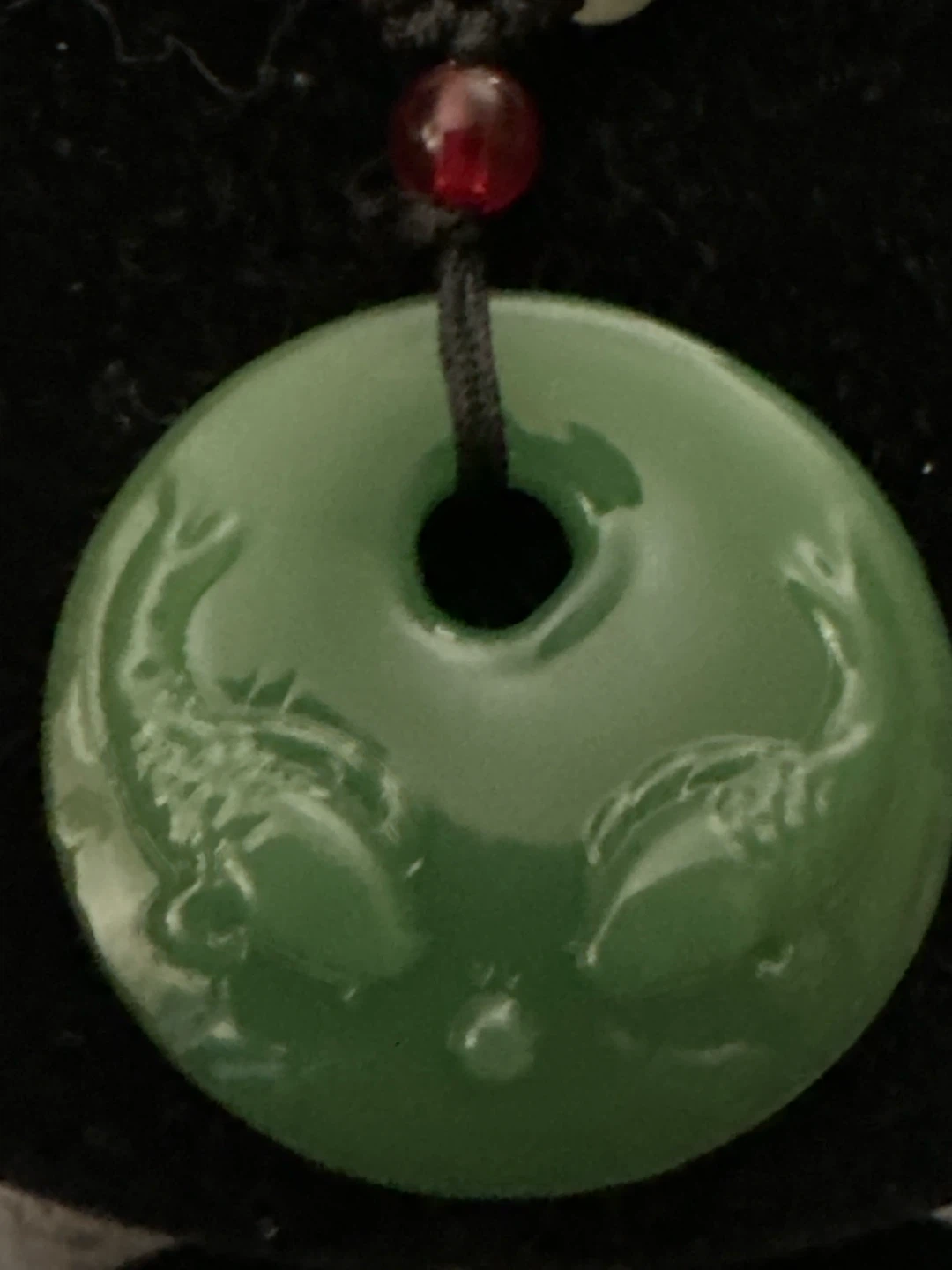 Green Jade Donut Pendant Necklace - photo 3