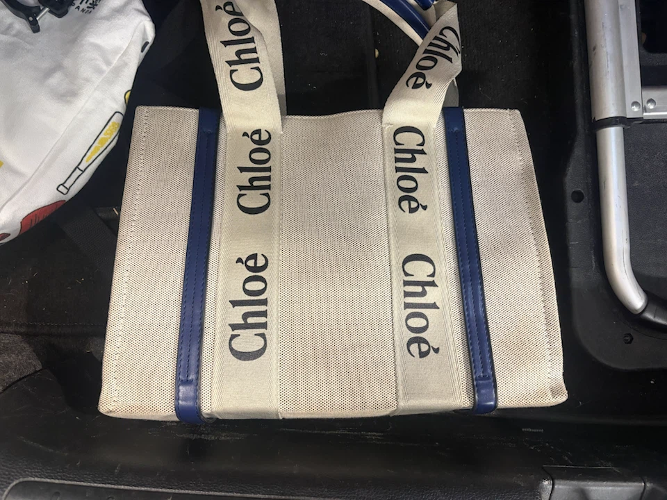 Chloe Woody Tote Bag Navy