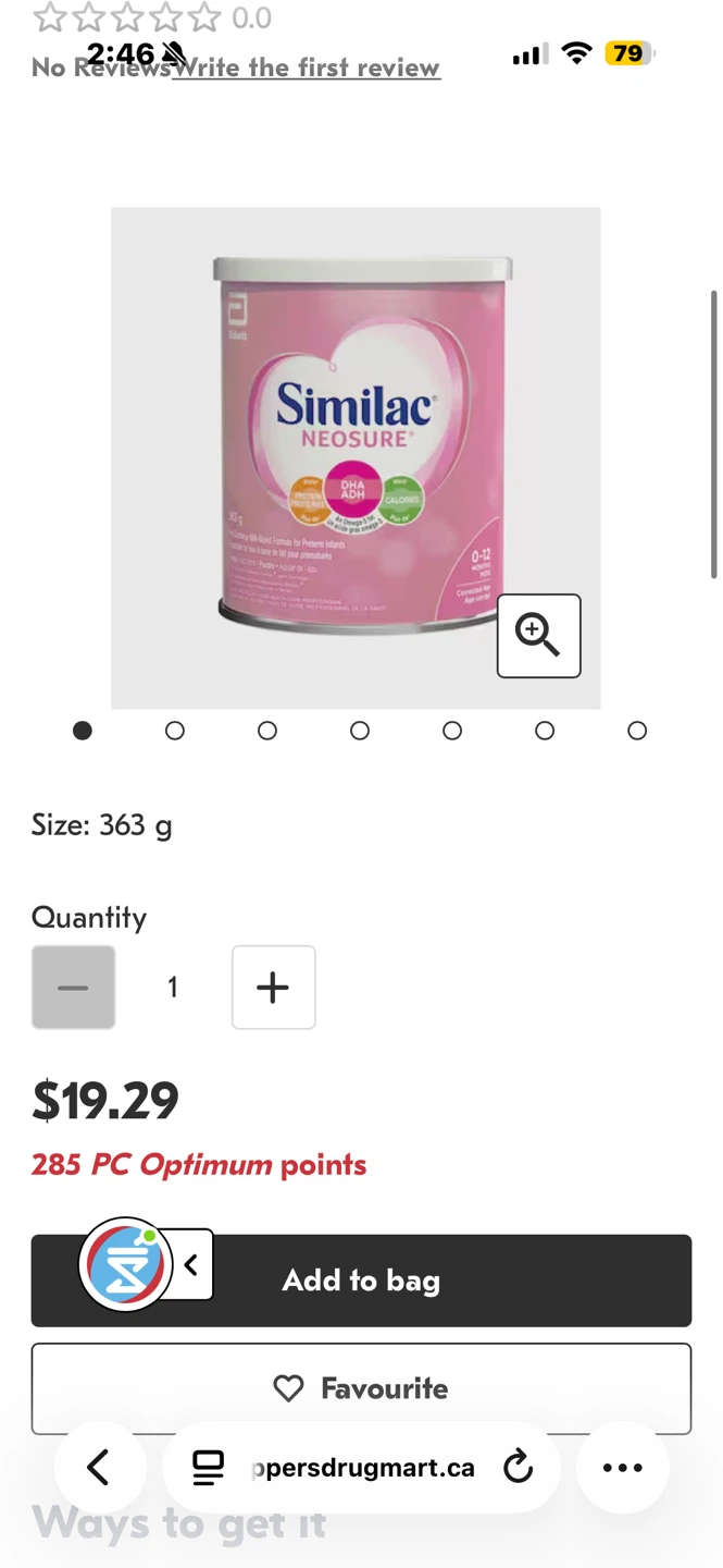 Similac Neosure Infant Formula 363g