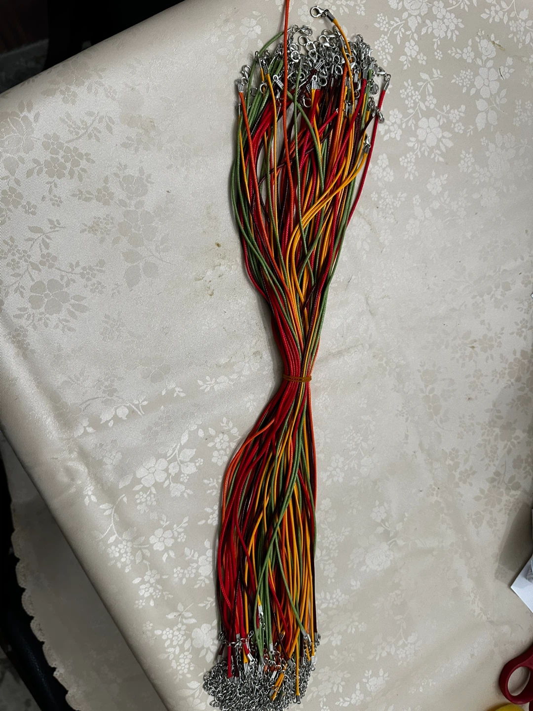 Set of Multicolor Waxed Cord Necklace Strings