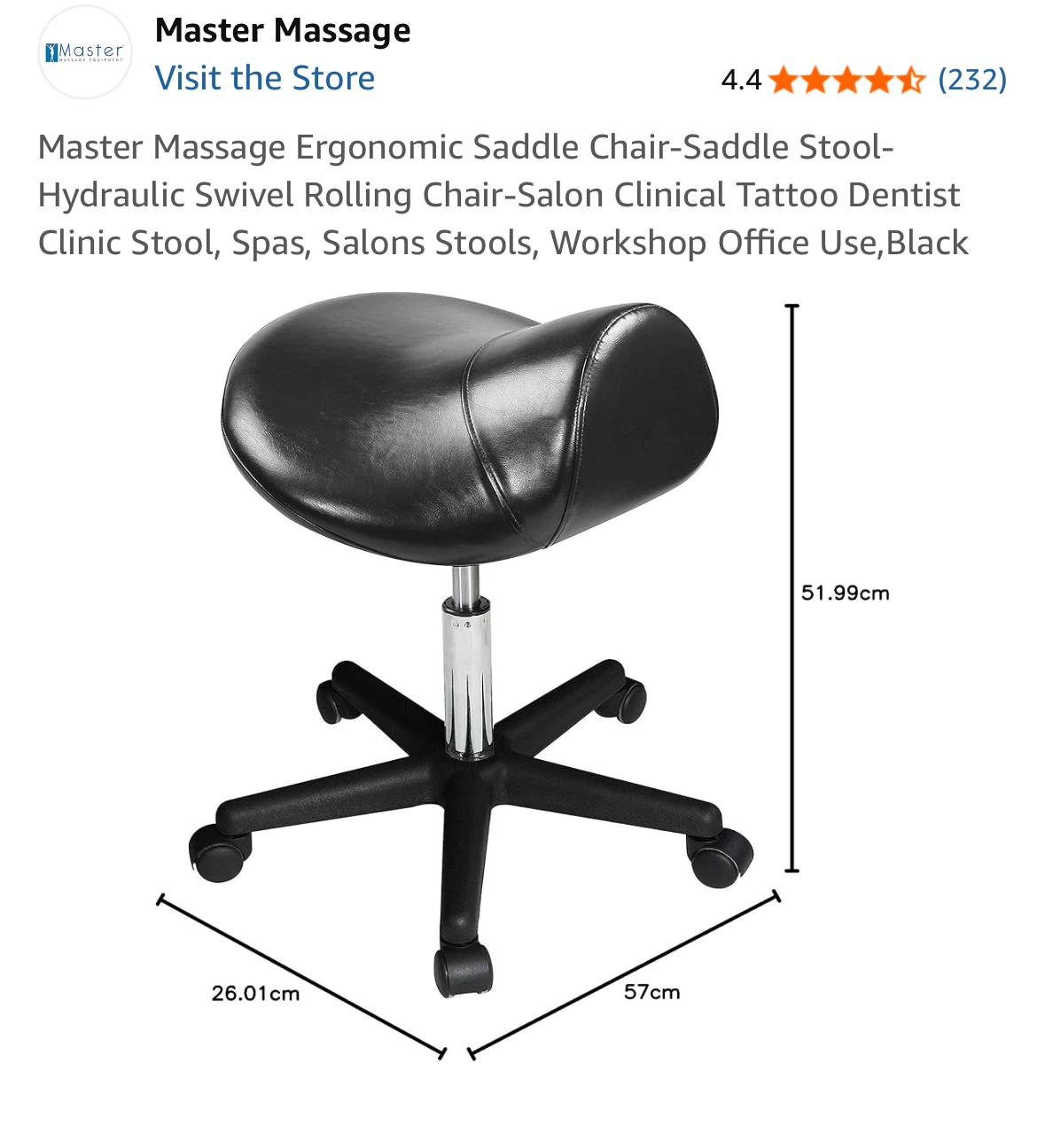 Master Massage Ergonomic Saddle Stool - photo 4