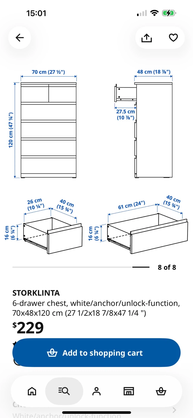 IKEA Storklinta 6-Drawer Chest - photo 4