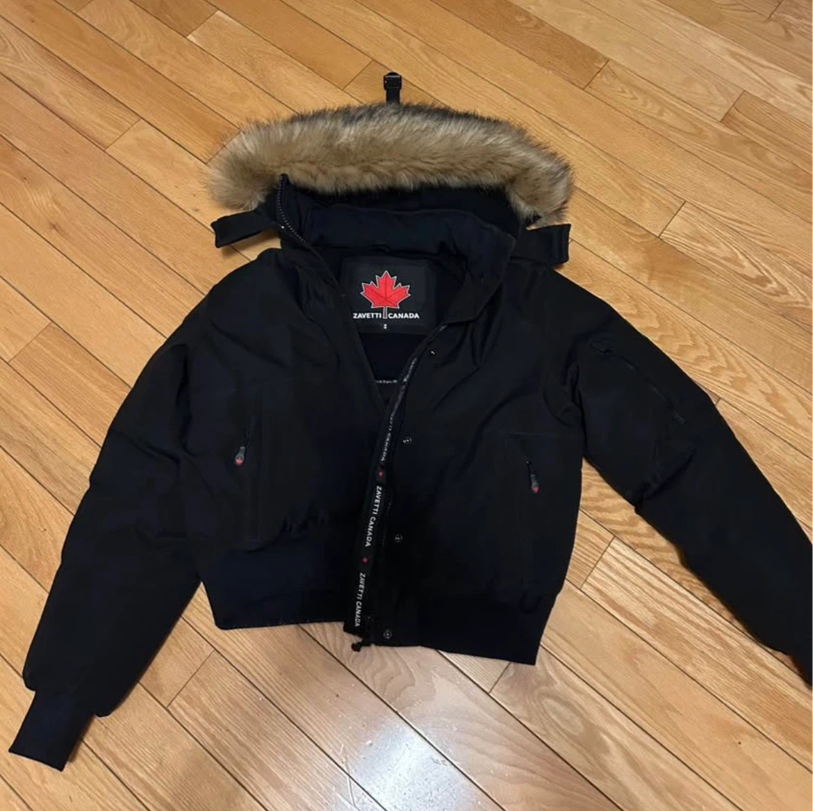 Zavetti Canada Olivia Hooded Bomber Jacket