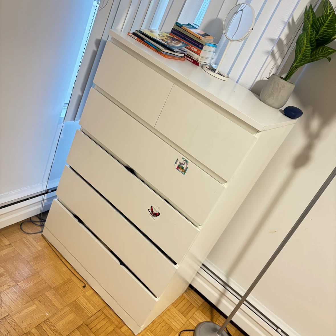 White IKEA Dresser with 6 Drawers
