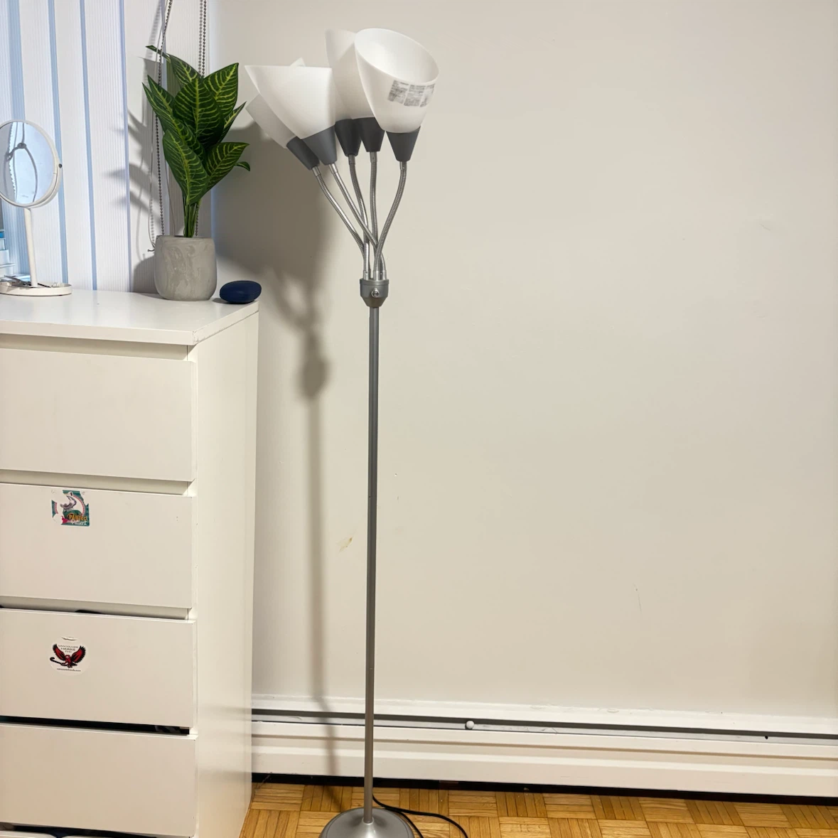 Five-Arm Floor Lamp with Adjustable Heads