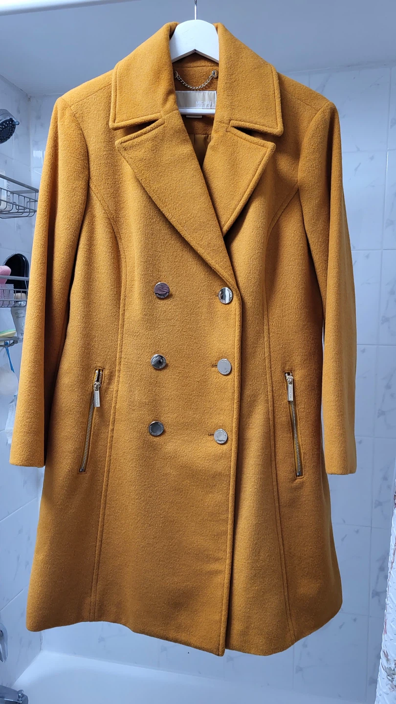 Michael Kors Mustard Wool-Blend Coat