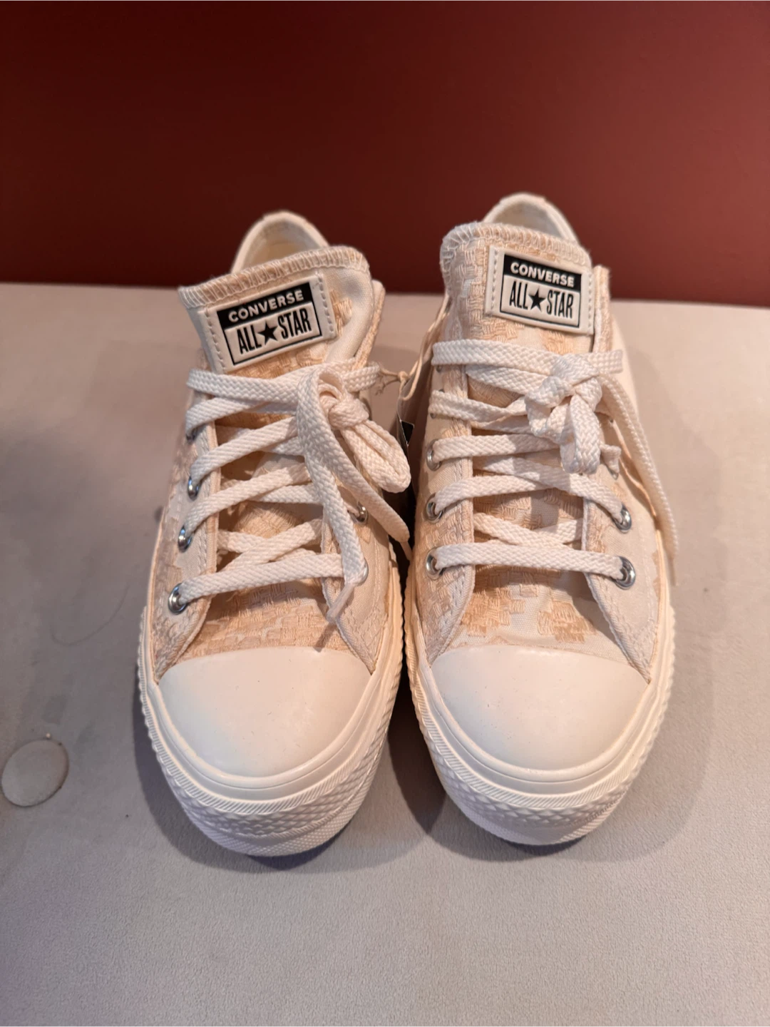 Converse All Star Platform Sneakers Cream Size 8 US - photo 4