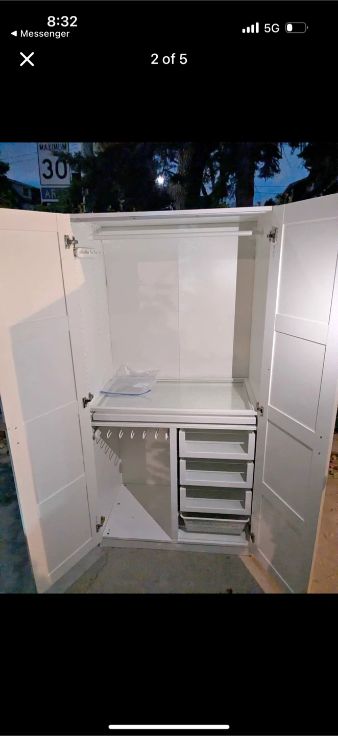 White IKEA PAX Wardrobe - photo 2