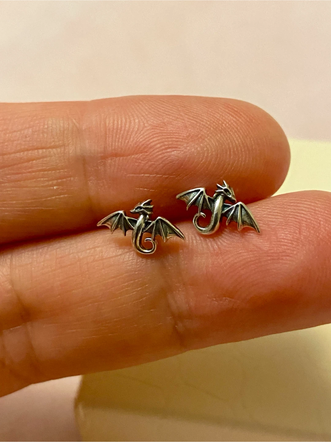 Sterling Silver Dragon Stud Earrings - photo 2