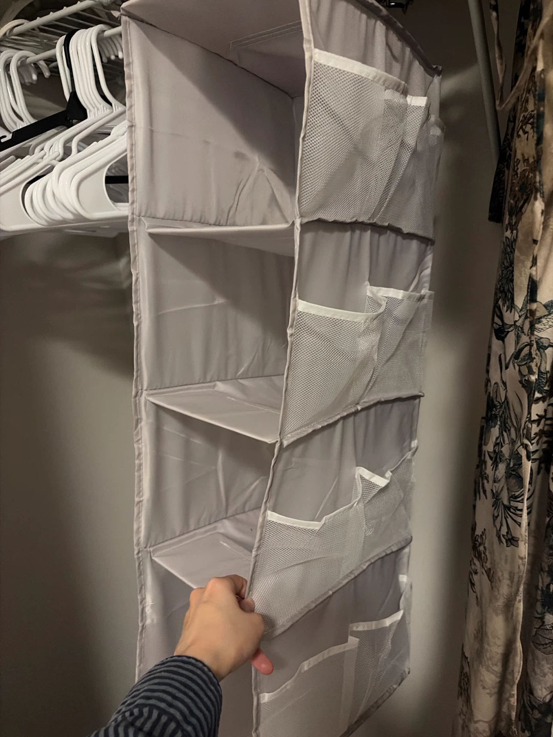 Hanging Closet Organizer with Mesh Side Pockets - photo 2