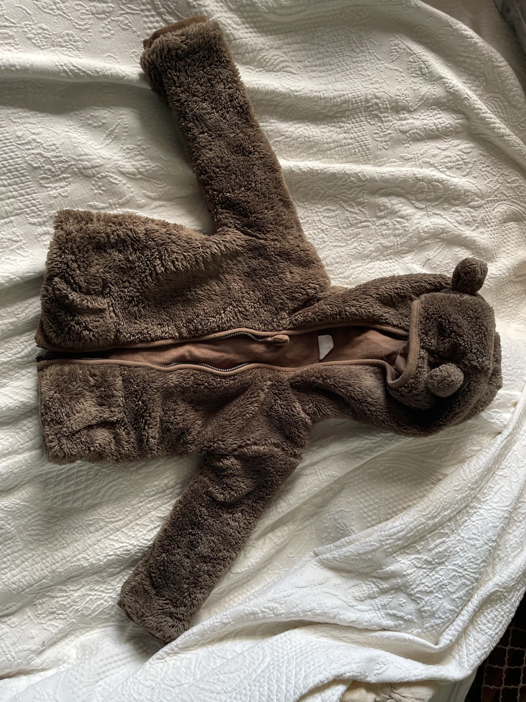 Baby Go Brown Fuzzy Bear Hoodie Jacket