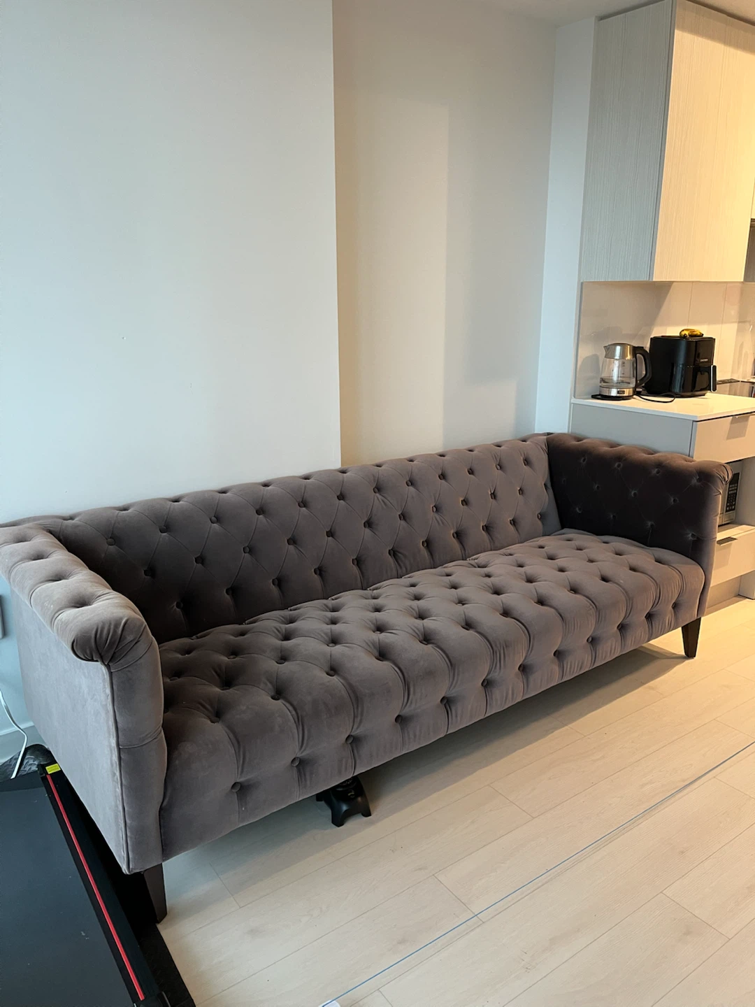 Brown Velvet Chesterfield Sofa