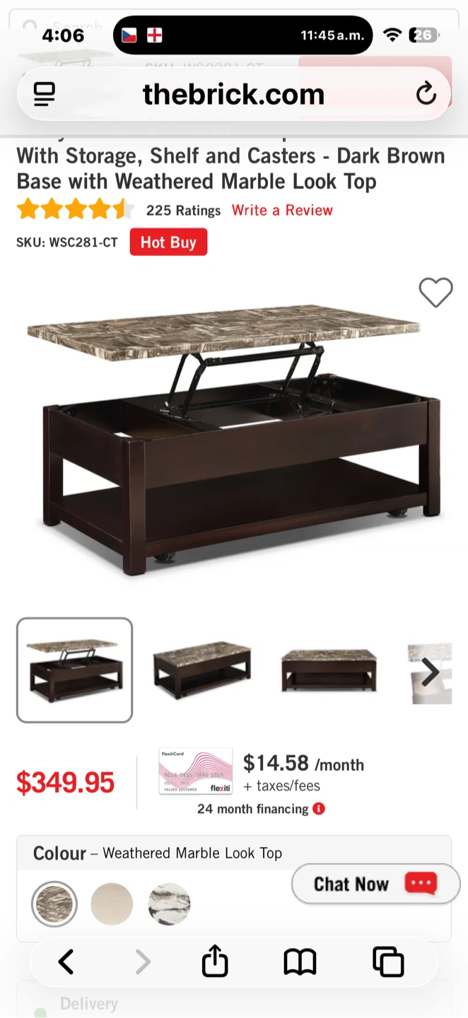 Sicily Coffee Table with Lift Top and end table - photo 2