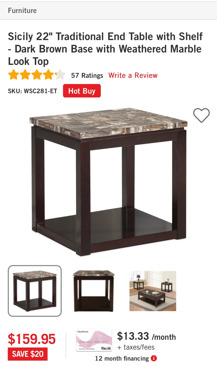 Sicily Coffee Table with Lift Top and end table - photo 5