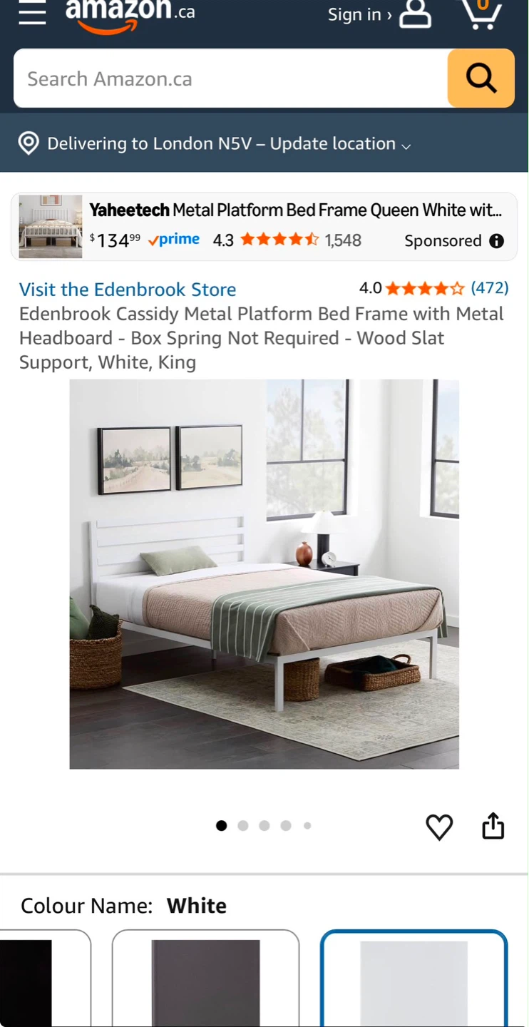 King size bed frame