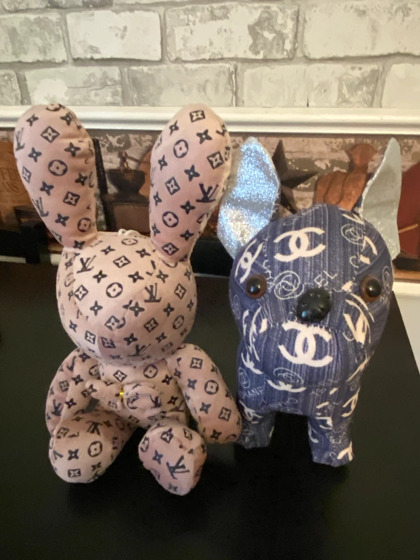 Decorative plush designer-style animal set
