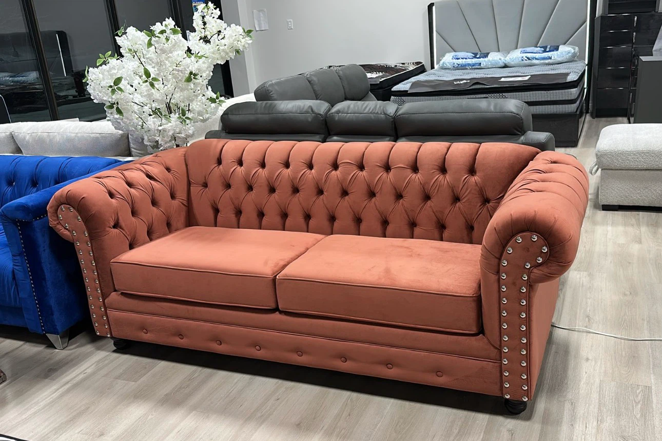 Burnt Orange Chesterfield Sofa