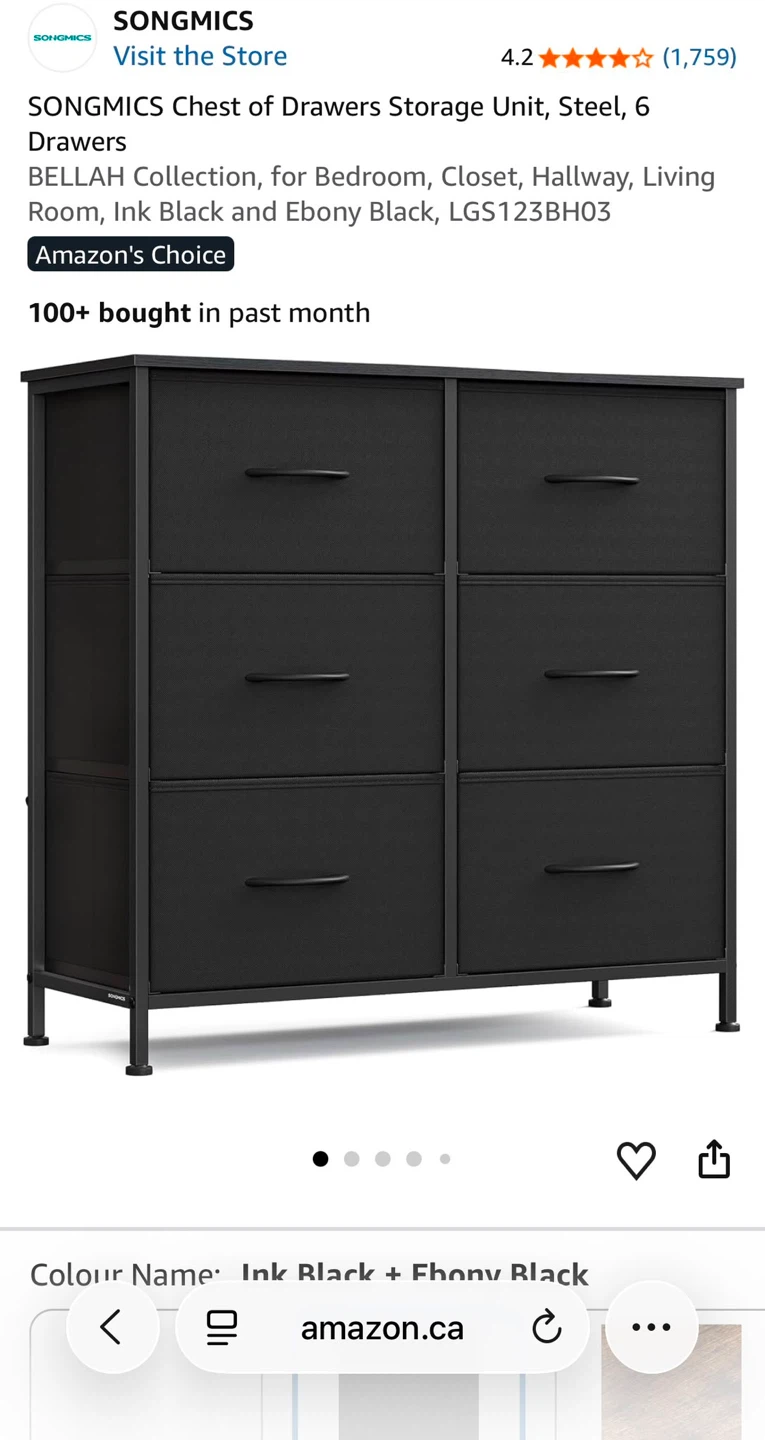 SONGMICS 6-Drawer Chest of Drawers
