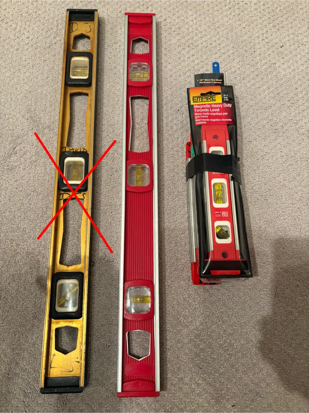 Power Fist 24 inch Level and Empire Torpedo Level
