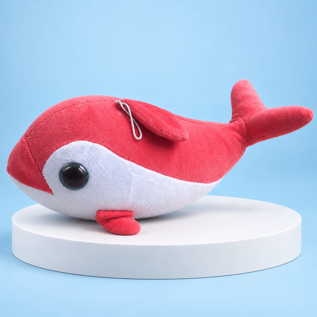 Red and White Whale Plush Toy