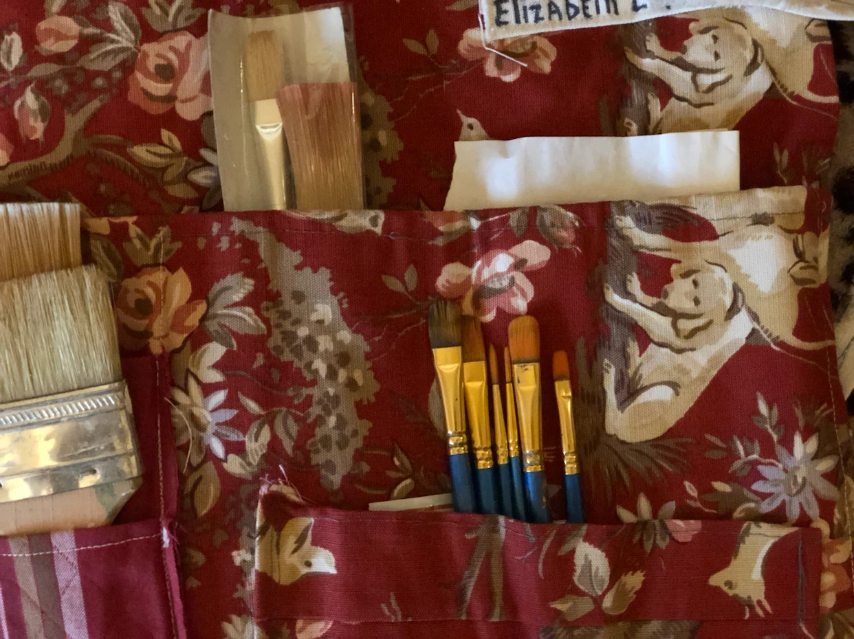 Fabric Paintbrush Roll-Up Case with Brushes - photo 3