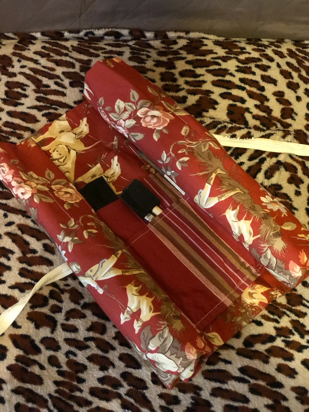 Fabric Paintbrush Roll-Up Case with Brushes - photo 4