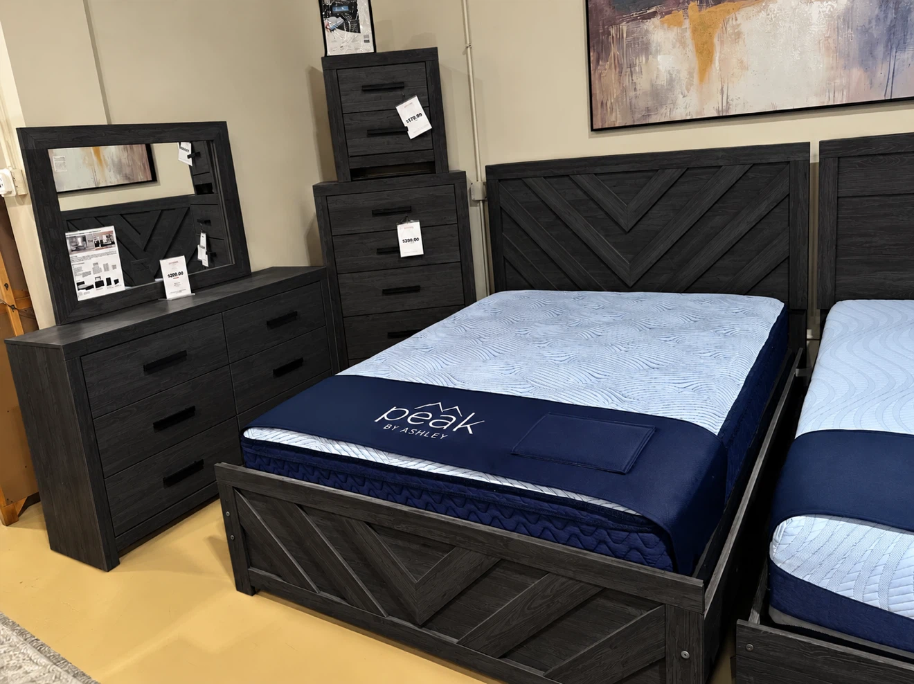 Full or Queen bed, dresser & mirror, Chest and nightstand