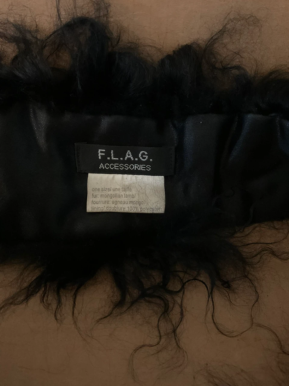 Vintage Real Mongolian Lamb Fur Scarf / Boa (Black) - photo 3