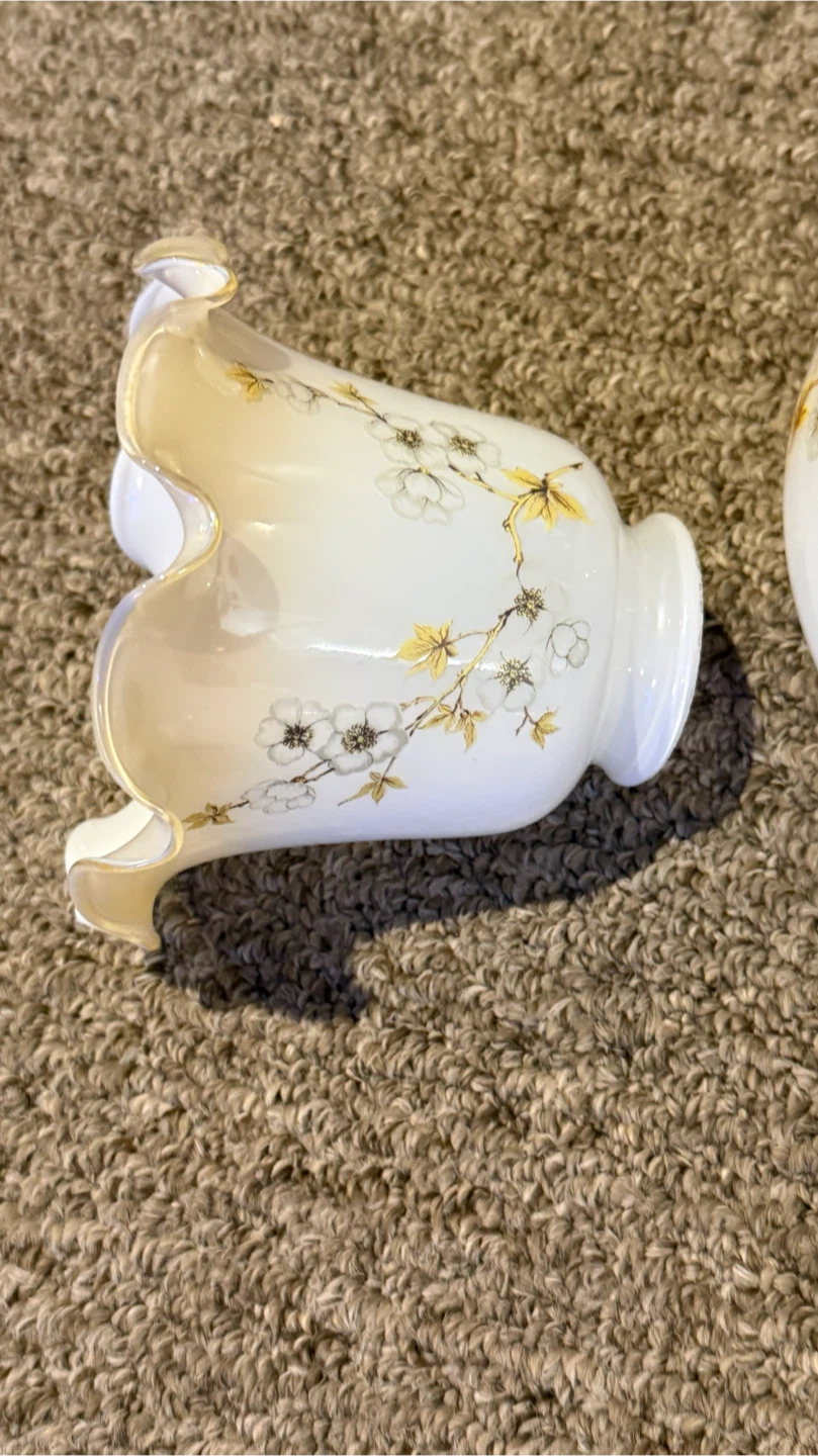 Vintage Floral Glass Lamp Shade Set - photo 2