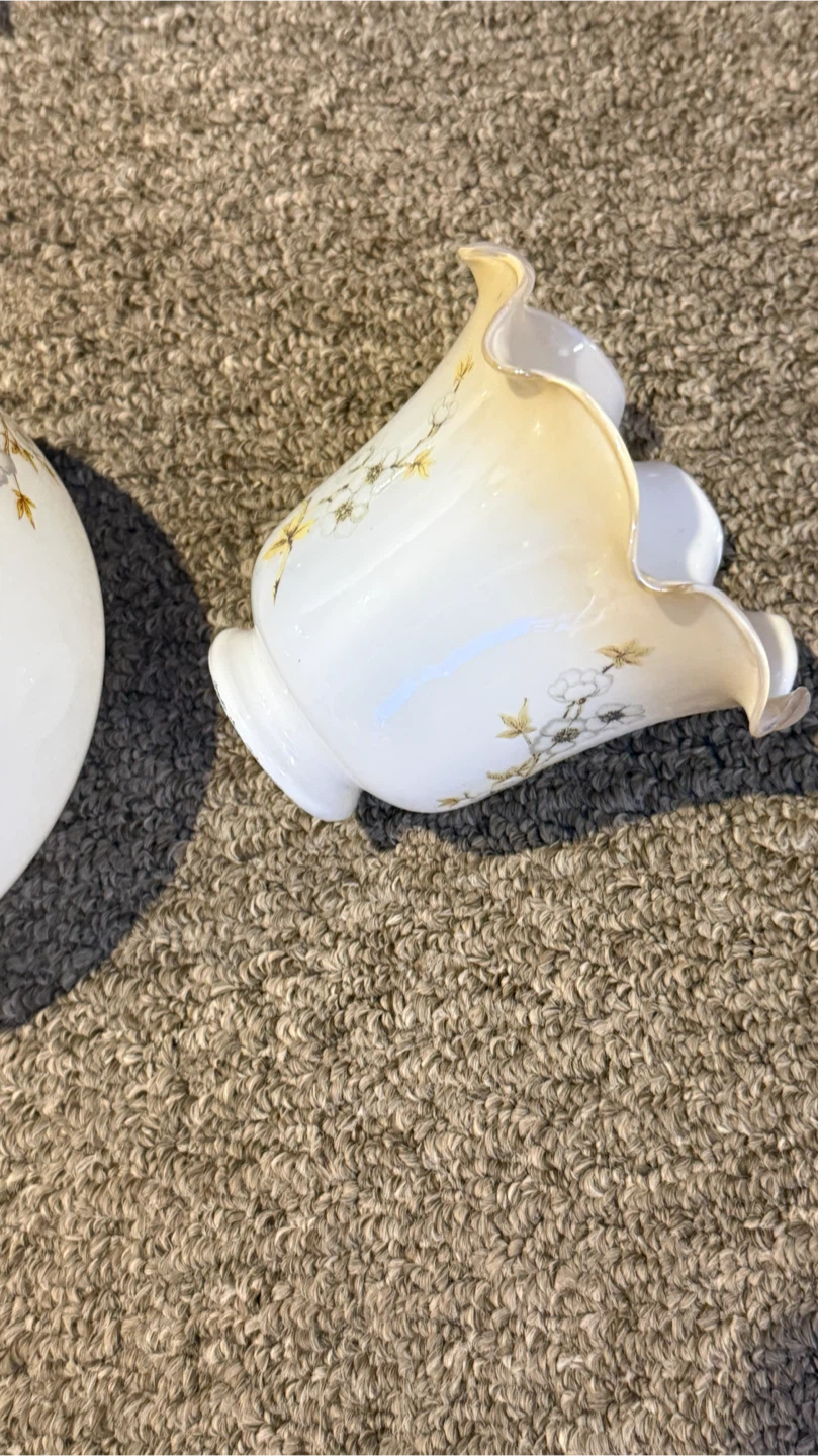 Vintage Floral Glass Lamp Shade Set - photo 5