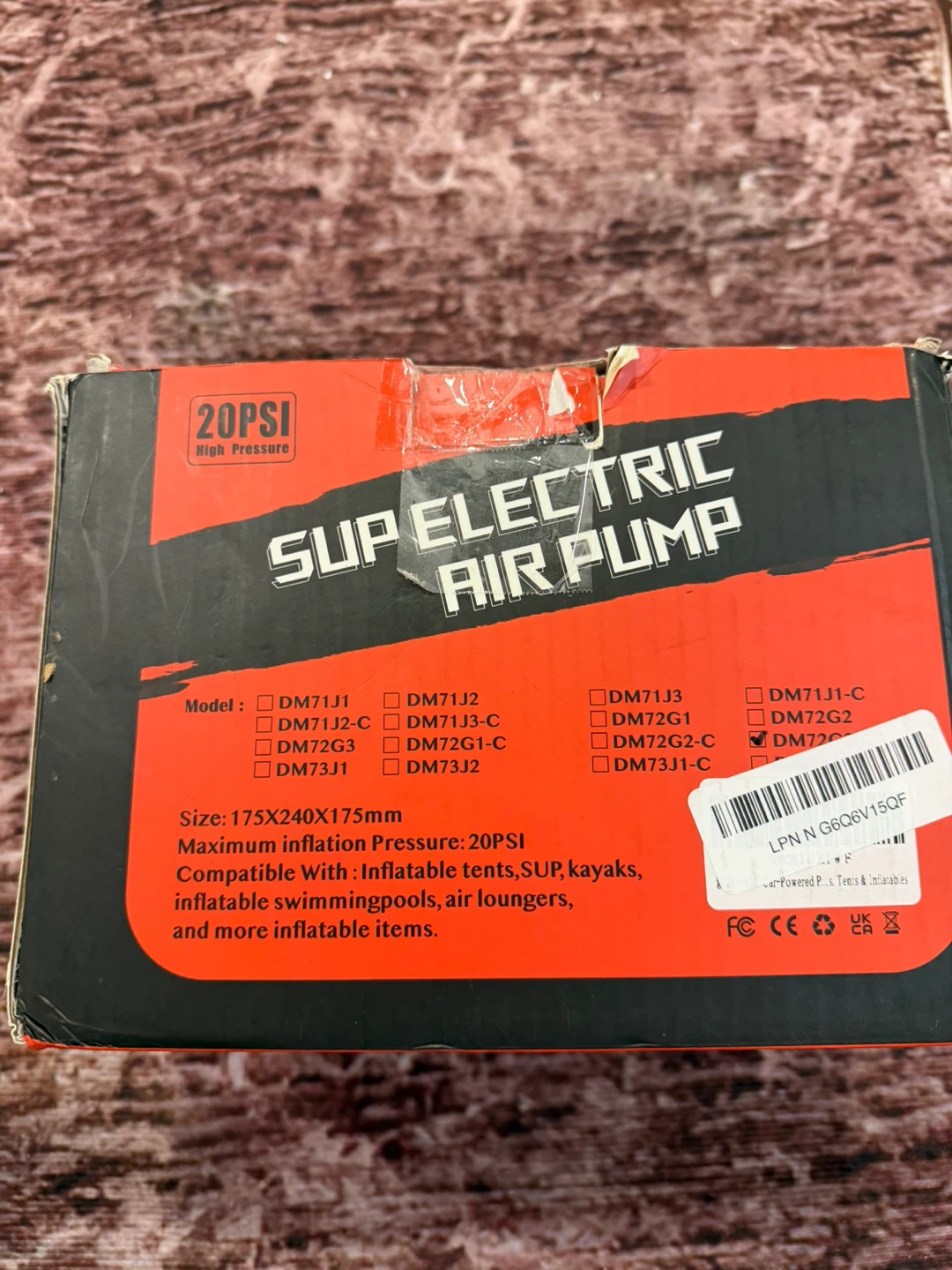 Smart Portable SUP Electric Air Pump DM72G3-C