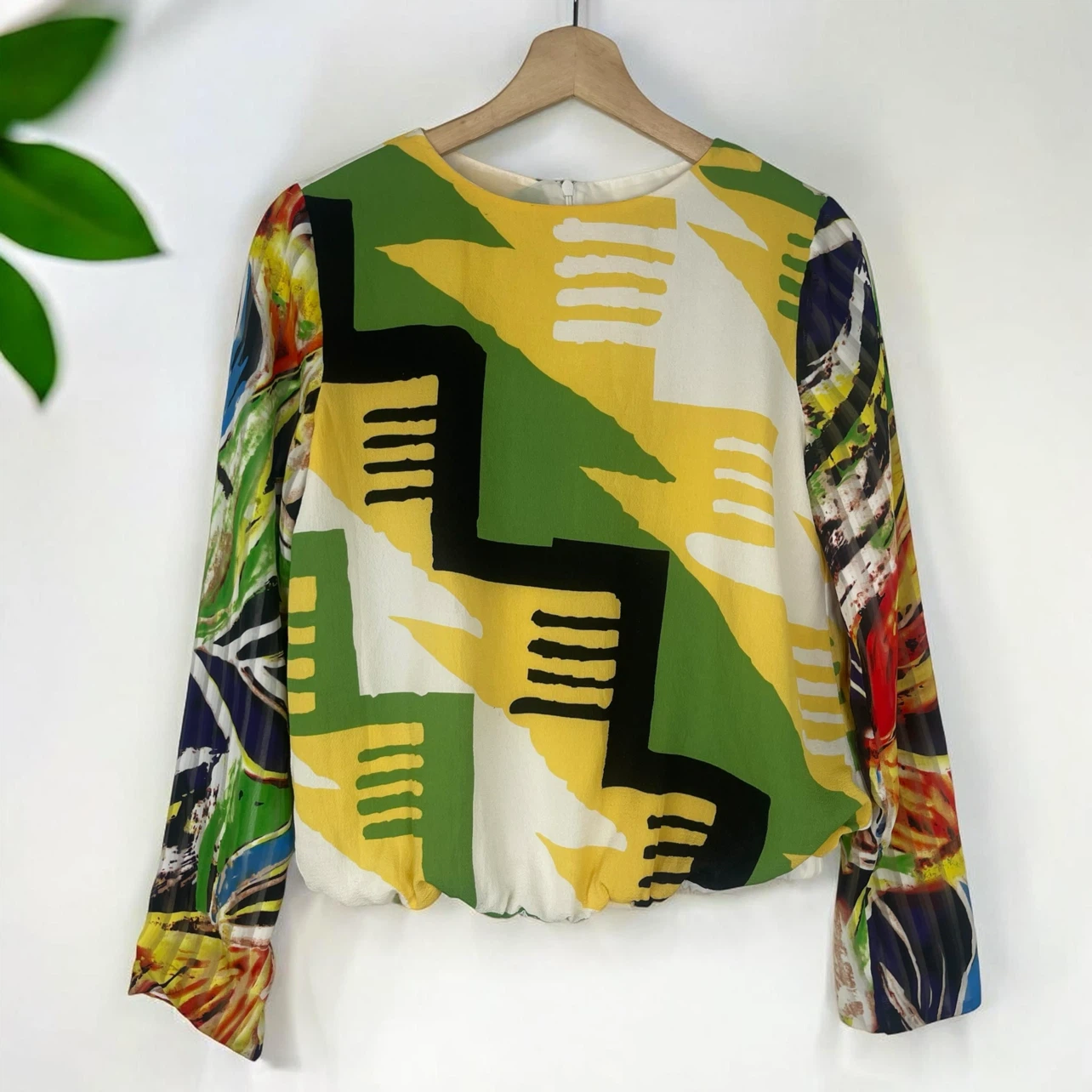 Dimanche Bold Abstract Print Blouson Top - photo 4