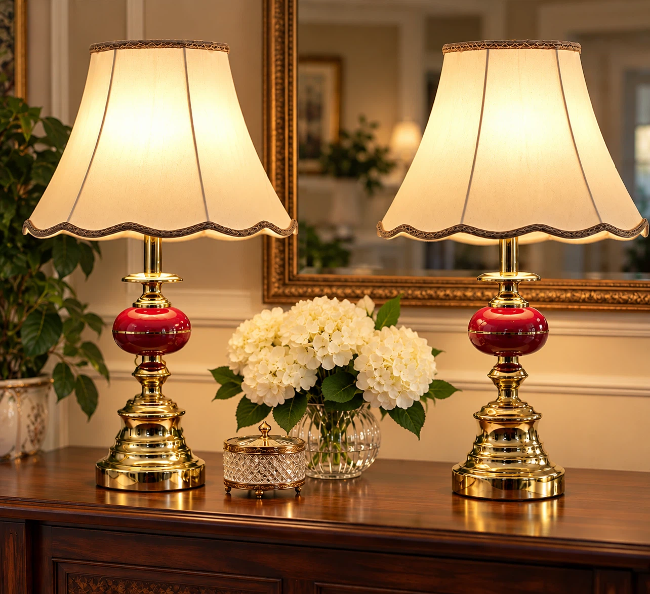 Set of Two Vintage Style Table Lamps